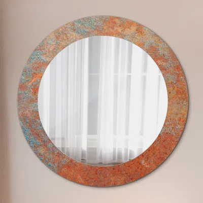 Produktbild von Wohnzimmer Spiegel - Mirror zum Wandspiegel Schlafzimmer – Schminkspiegel - Rostig Metall - Runder: Ø60 cm