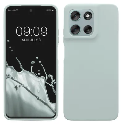 Produktbild von kwmobile Handyhülle für Motorola Moto G56 5G Hülle - Case Silikon - Kabelloses Laden - Schutzhülle Cover in Cool Mint