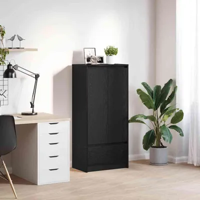 Obrázek produktu pro vidaXL Skříňka se zásuvkou v černém dubovém vzhledu 55,5x34x119,5 cm