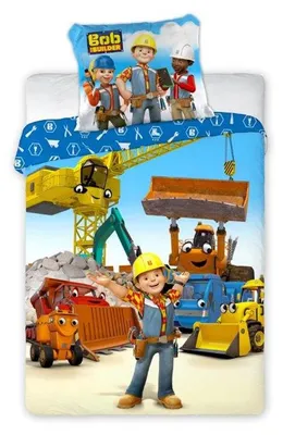 Produktbild von Kinderbettwäsche Bob der Baumeister Garnitur 100x135 cm + 40x60 cm - Bob 006