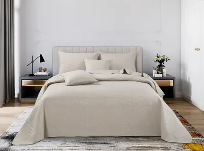 Produktbild von BEige Bettdecke Sofa Steppdecke PLED 75x150 TRIO