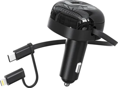 Image de ChoeTech Chargeur de voiture 81W USB-C USB-A avec interface C L Câble extensible