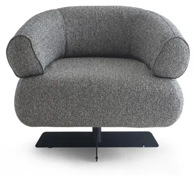 Produktbild von Grauer Textilsessel Designer Wohnzimmer Luxus Polstermöbel