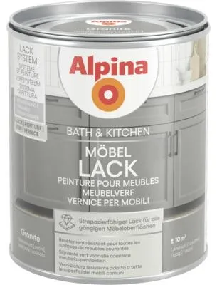 Produktbild von Alpina Bad & Küche Möbellack seidenmatt - strapazierfähige Oberflächen - Granit 750 ml