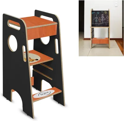 Immagine prodotto di Aiuto cucina per bambini 2 in 1 tavolo e sedia in legno