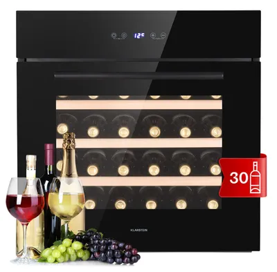 Zdjęcie produktu dla KlarsteinVinsider 30 Built-In Uno, chłodziarka do wina do zabudowy, 30 butelek, 77 l, stal nierdzewna