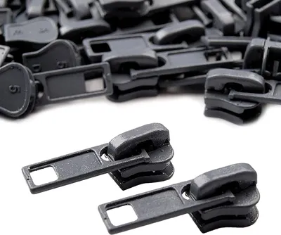 Produktbild von 10 Zipper für Profil-Reißverschlüsse, 5mm, freie Farbwahl,grau