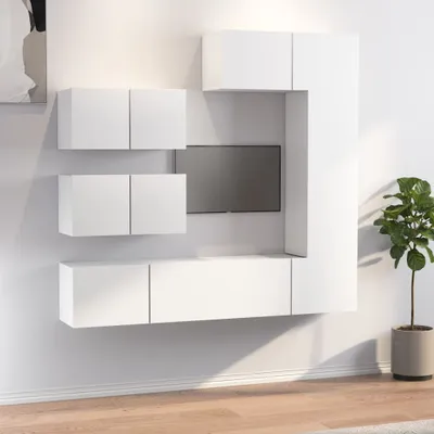 Produktbild von 6-tlg. TV-Schrank-Set Weiß Holzwerkstoff , TV-Schränke Design 2024
