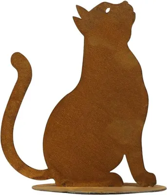 Produktbild von Rostiger Metallkatzen-Gartenpfosten - Dekoratives Gartenornament