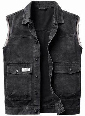 Image de Solidchoice - Gilet en jean vintage pour hommes, sans manches