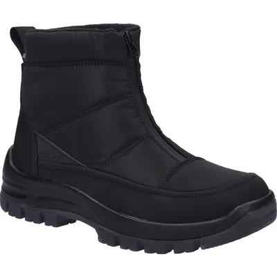 A black winter boot for men.