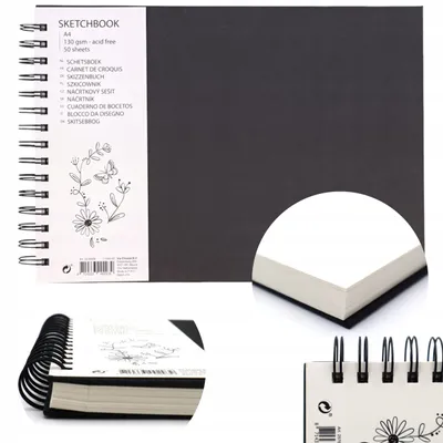Produktbild von Via Chasse B.V. Skizzenbuch A4 – 50 Blatt – Spiralbindung & Hardcover – Zeichenblock für Künstler & Hobby – Ideal für Skizzen, Zeichnungen & Notizen