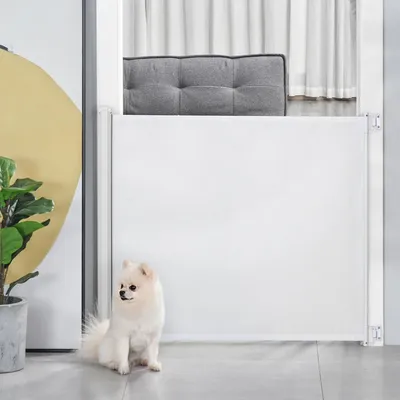 Produktbild von Sweiko Treppenschutzgitter 115 cm Hunde Türschutzgitter Sicherheitstrennwand Weiß