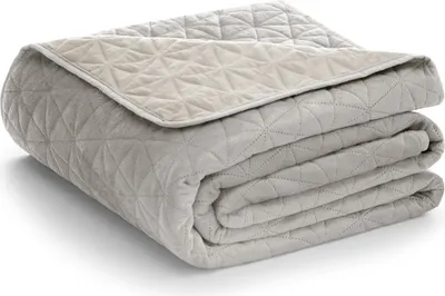 Produktbild von Tagesdecke Bettüberwurf Ultrasonic zweiseitge Steppung Samt 170 x 270 cm - Beige