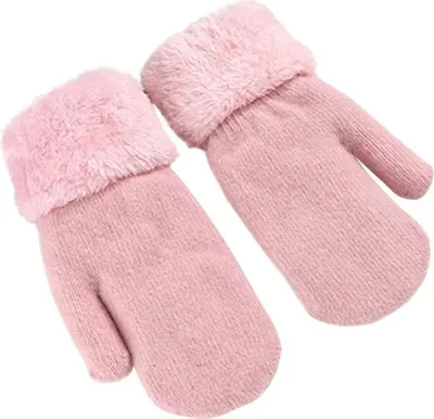 Produktbild von Damen Winterhandschuhe Strickhandschuhe Warme Fleecefutter Fäustlinge Doppelte Wollstrickhandschuhe