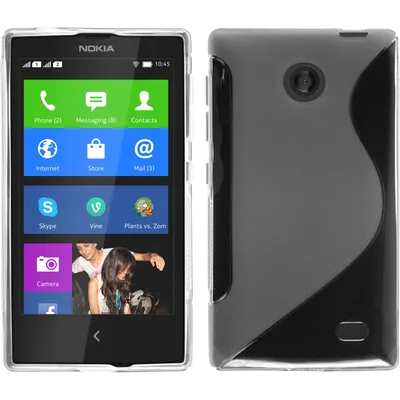 Produktbild von PhoneNatic Case kompatibel mit  Nokia X / X+ - clear Silikon Hülle S-Style + 2 Schutzfolien