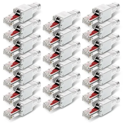 Produktbild von NEXMEX 20x Netzwerkstecker Cat6 RJ45 Stecker Netzwerk Werkzeuglose Montage Cat6a