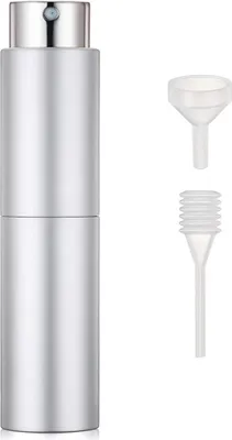 Produktbild von 20 ml Parfümzerstäuber Nachfüllbar - Leerer Taschenzerstäuber für unterwegs (Silberfarben) - Praktisch für Reisen - Zerstäuberflakon - Duftfläschchen