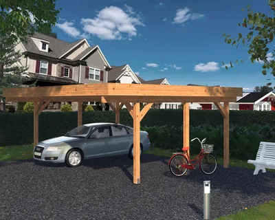 Produktbild von Doppelcarport Palmako Karl 20,6 m² 600x512 cm tauchgrundiert braun