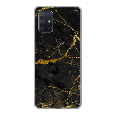 Produktbild von MuchoWow® Handyhülle Schutzhülle Hülle für Samsung Galaxy A51 5G Marmor - Gold - Schwarz - Marmoroptik - Luxus - Glitzer Silikon Softcase Handy Hülle - Abbildung