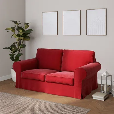 Produktbild von Dekoria Bezug für Ektorp 2-Sitzer Sofa nicht ausklappbar, rot, Sofabezug für  Ektorp 2-Sitzer nicht ausklappbar