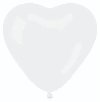 Produktbild von CR17-Luftballons, pastellweiß, Herzform, 50 Stück – Godan