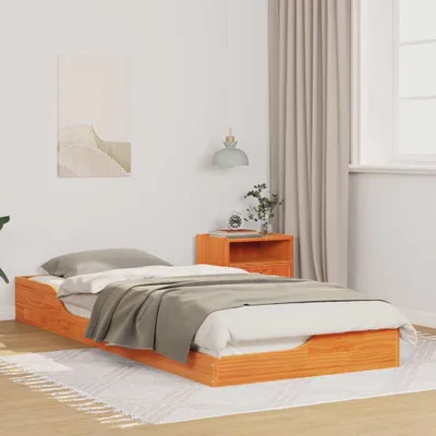 Immagine prodotto di Maison Exclusive - Struttura letto marrone cera 80 x 220 cm Legno di pino massiccio
