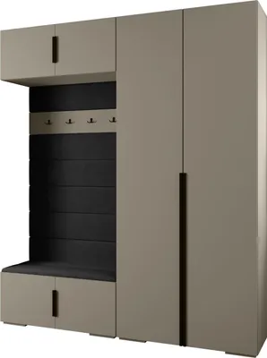 Produktbild von MEBLE KRYSPOL Inova 1 Möbelset Garderobe, 236,7x200x47cm - Kaschmir, Manila 18, Schwarz