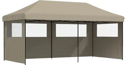 Obrázek produktu pro Lehký stan – 3x6 – Easy Up – odolný proti povětrnostním vlivům – s bočními stěnami – hnědý