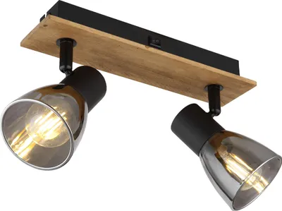 Obrázek produktu pro GLOBO 54307-2W, Černá, Sklo, Kov, Dřevo, IP20, I, E14, 40 W