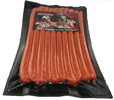 Produktbild von Werz - "Burners - die Feuerwurst", nach Art einer scharfen Rindswurst, 6 x 1,2 kg Packung