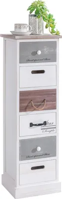 Produktbild von Kommode AVIANO mit 6 Schubladen, kleine Kommode im Vintage Stil, Schubladenkommode im Shabby Look