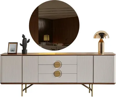 Immagine prodotto di Harmonisch Kommode mit Spiegel Funktional Beige Kommode Esszimmer Sideboard