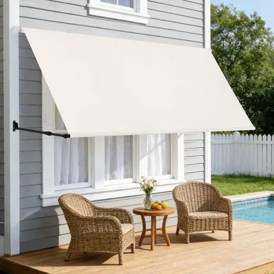 Productafbeelding van Zonnescherm met kettingbediening – Balkonzonnescherm, 250x150 cm, beige