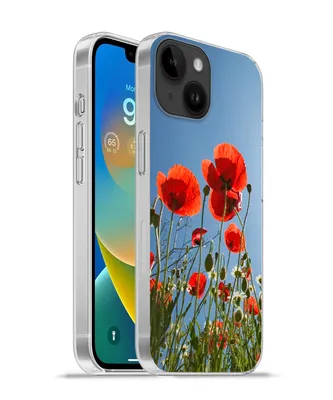 Produktbild von MuchoWow® Handyhülle Schutzhülle Hülle für Apple iPhone 14 - Softcase Strahlende Sonne über einigen Mohnblumen in Spanien Silikon Softcase Handy Hülle - Mobiltelefonhülle