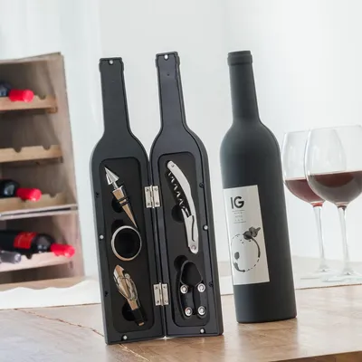 Produktbild von Wein-Zubehörset in Flaschenoptik InnovaGoods 5 Stücke