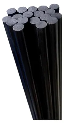 Produktbild von 10 schwarze Fiberglasstäbe – 1–11 mm x 500 mm, leicht, für Heimwerker und industrielle Anwendungen