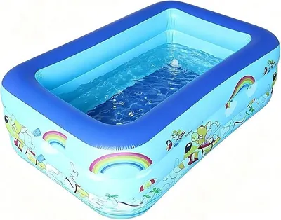 Imagen del producto de Silecomplaza Piscina inflable de 180x125x56 cm - Piscina familiar - Piscina para niños con mayor grosor - Piscina inflable rectangular - Piscina inflable para niños, estudiantes, niñas y padres
