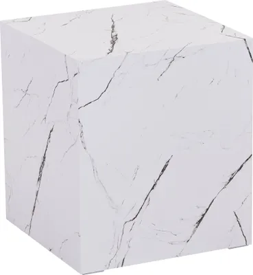Produktbild von Beistelltisch 'Ellelu' Würfel 45 x 40 x 40 cm MDF Marmoroptik in Weiß