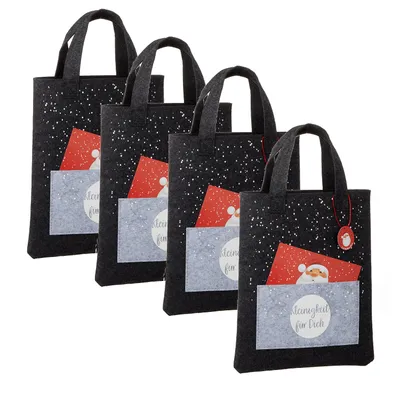 Produktbild von 4 Stück Filztasche mit Weihnachtskarte Tragetasche Geschenktasche