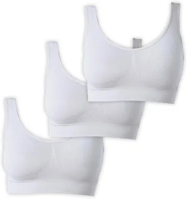 Produktbild von Nahtlose Büstière ohne Bügel für Damen, 3er-Set, weiß, Größe S