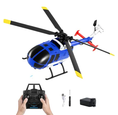 Zdjęcie produktu dla Helikopter RC VEVOR, zdalnie sterowany helikopter 2,4 GHz z pojedynczym śmigłem i 6-osiowym żyroskopem, 4-kanałowy samolot RC dla początkujących, oświetlenie LED i start/lądowanie jednym przyciskiem, dla dzieci w wieku 8 lat i starszych