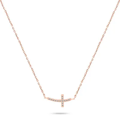 Immagine prodotto di Collana in bronzo Croce con zirconi NCL57R
