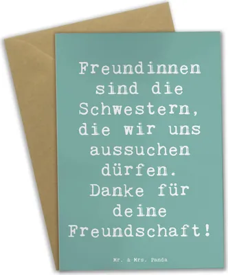 Produktbild von Mr. & Mrs. Panda Glückwunschkarte Spruch Freundinnen Schwestern - Meeresbrise - Geschenk, einladungskarten, Klappkarte, weihnachtskarten, osterkarten, Handgemacht, Liebe