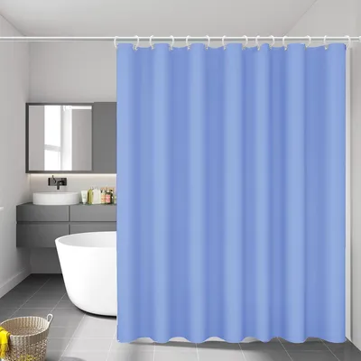 Image de Rideau De Douche Bleu Exma Imperméable & Facile D'entretien - Exma