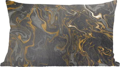 Produktbild von MuchoWow® Zierkissen Sofakissen Wohnzimmer Dekokissen 50x30 cm Marmor - Textur - Grau - Gold - Marmoroptik - Luxus - Wohnzimmerdekoration - Polster mit Photo