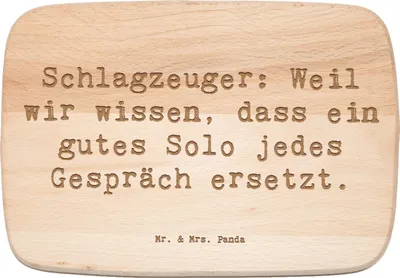 Produktbild von Mr. & Mrs. Panda Schneidebrett Spruch Schlagzeug Solo - Transparent - Geschenk, Instrument, Frühstücksbrett, Musiker, Holzbrett, schneidbrett, Band, Musik, Küchenbrett