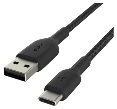 Obrázok produktu pre Belkin USB-C/USB-A Kabel 2m ummantelt, schwarz CAB002bt2MBK