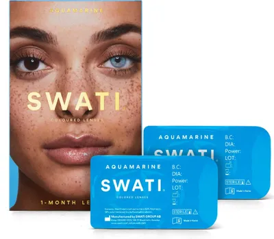 Obrázok produktu pre Swati farebné 1-mesačné šošovky Aquamarine 1 pár
