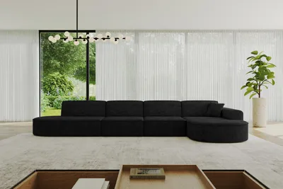 Produktbild von ALTDECOR Ecksofa in L-Form MARI-L3 - 413x171x79,5 cm Schwarz - Corner Sofa Bett Eckcouch Couch Wohnlandschaft Cauchsofa
